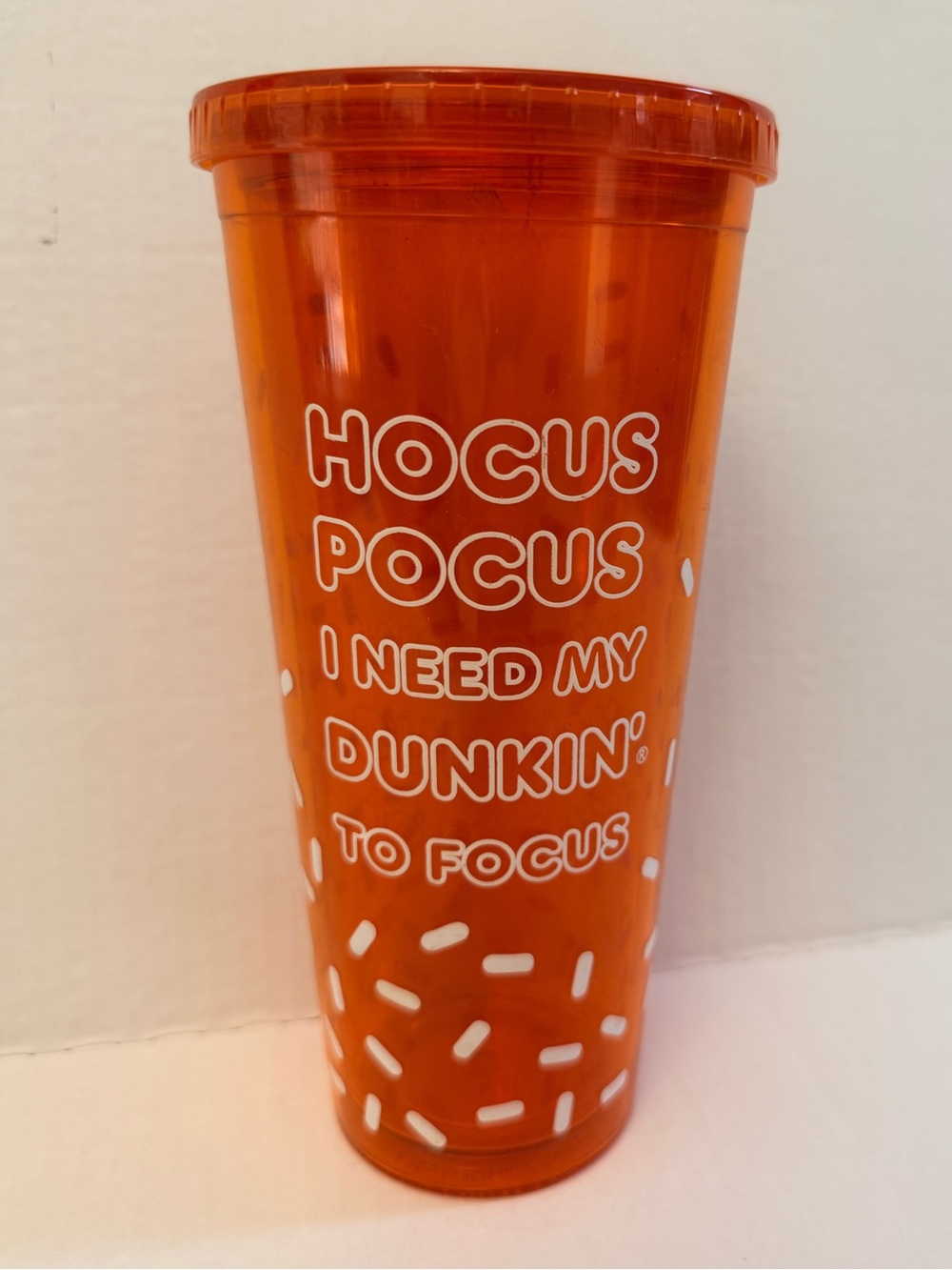 Dunkin' Orange Hocus Pocus Travel Tumbler - Reusable Drink Cup